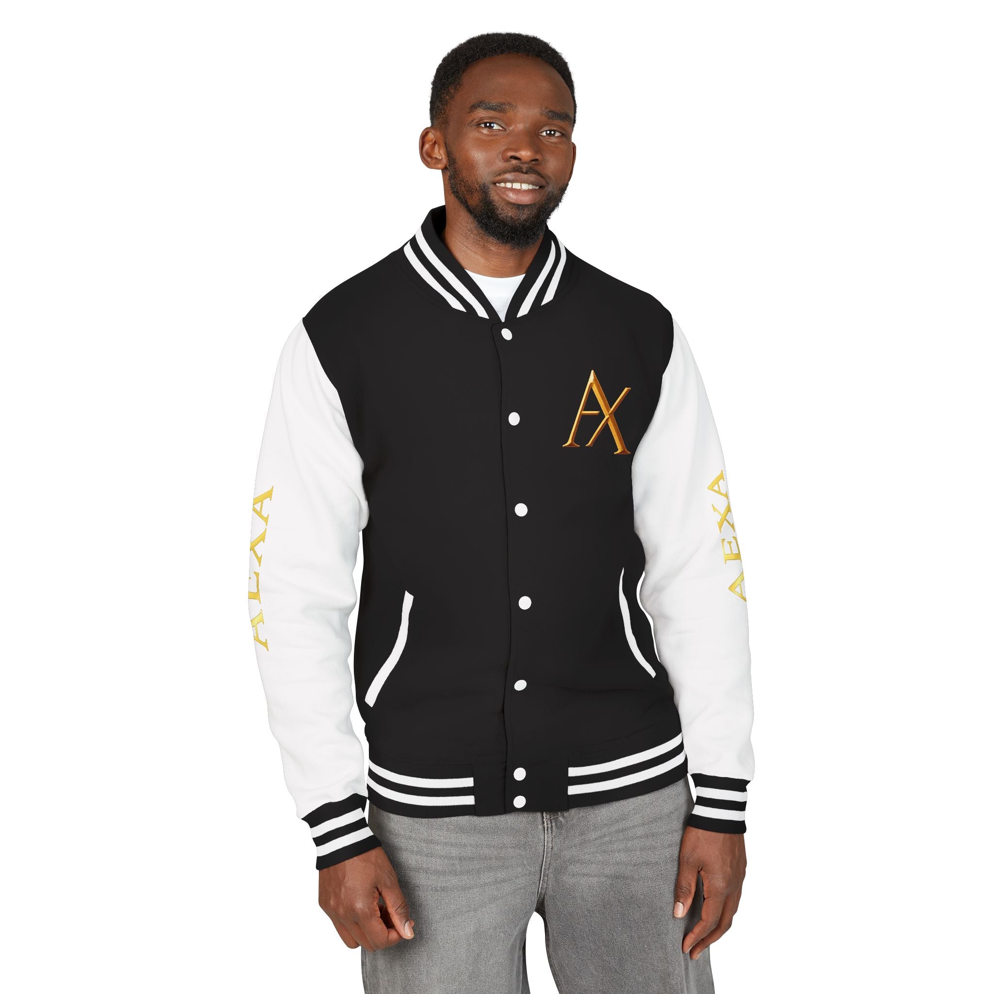 Letterman Jacket — "AEXA Ordained to Reign" Embroidered Varsity Coat