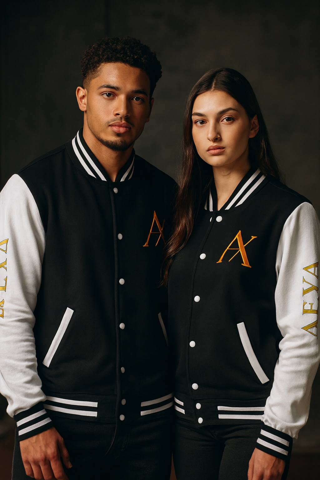 Letterman Jacket — "AEXA Ordained to Reign" Embroidered Varsity Coat